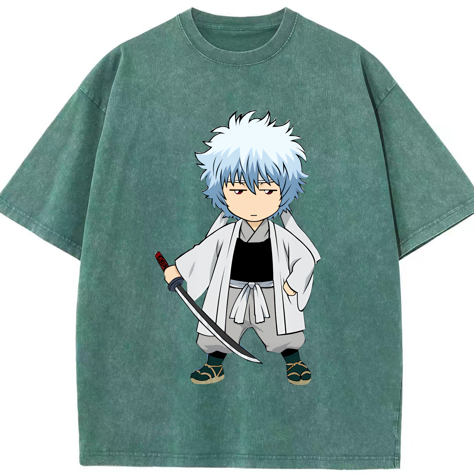 （画像用） ぎんたま 坂田銀時（さかたぎんとき） 神楽 志村新八（しむら しんぱち） GINTAMA Sakata Gintoki Kagura Shimura Shinpachi 綿100% ヴィンテージ風 半袖Tシャツ（フロントプリント）